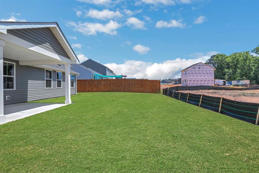 Exterior details and patio area of a home in Riverside at Calhoun, Calhoun (Image 17).