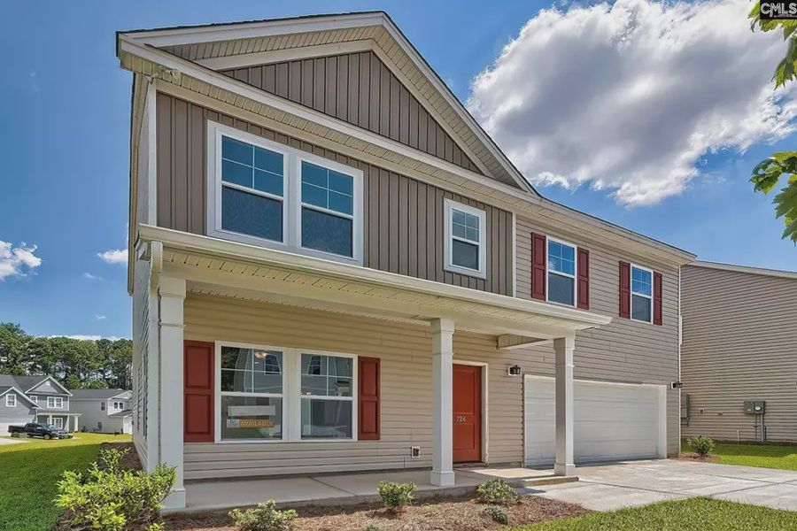 Front exterior of a new home in Emanuel Creek, West Columbia, SC, highlighting curb appeal (Image 2). Front exterior of a new home in Emanuel Creek, West Columbia, SC, highlighting curb appeal (Image 2).