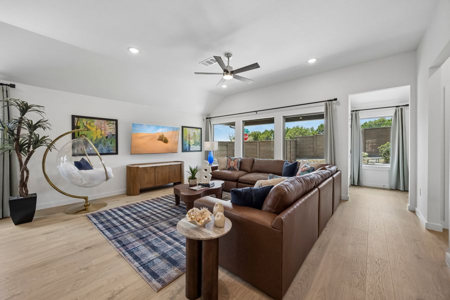 Living Room in the Pecos home plan by Trophy Signature Homes – REPRESENTATIVE PHOTO