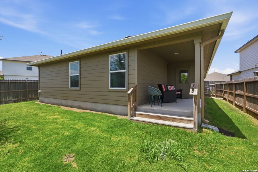 Exterior details and patio area of a home in Redbird Ranch, San Antonio (Image 4).