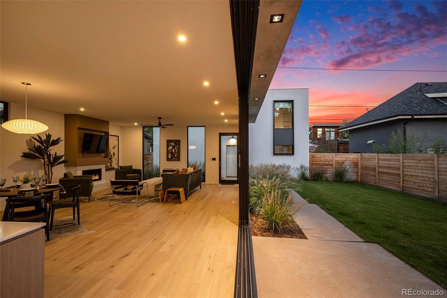 20' slider stacked glass to patio