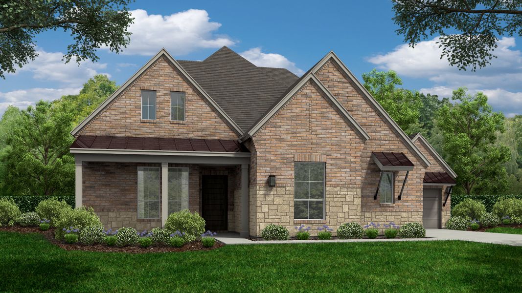 Plan 815 Elevation E with Stone