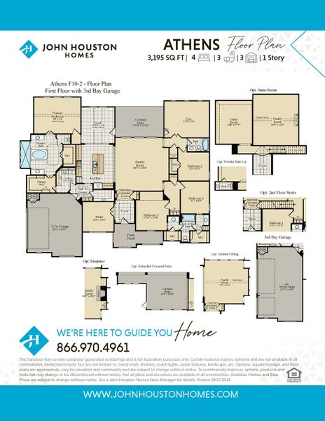 2D floor plan layout for the Athens by John Houston Homes in Levante - 1 Acre Lots, Waxahachie, TX (Image 3). 2D floor plan layout for the Athens by John Houston Homes in Levante - 1 Acre Lots, Waxahachie, TX (Image 3).