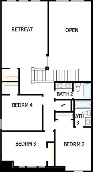 2D floor plan layout of this home in Emerald Landing at Waterside at Lakewood Ranch – Lake Series, Sarasota, FL (Image 3).
