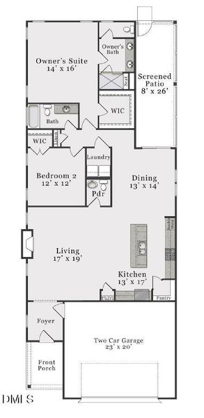2D floor plan layout of this home in The Walk at East Village, Clayton, NC (Image 2). 2D floor plan layout of this home in The Walk at East Village, Clayton, NC (Image 2).