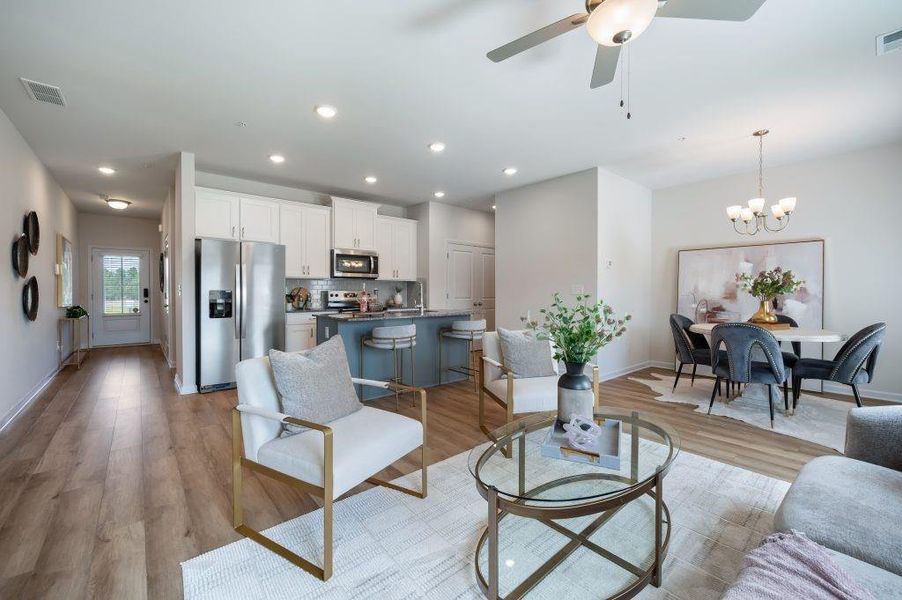 Furnished interior view inside a new home in Walden Park – The Collection, Jonesboro (Image 6). Furnished interior view inside a new home in Walden Park – The Collection, Jonesboro (Image 6).