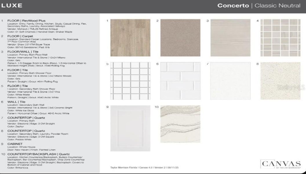 Sample of building materials used in homes in Esplanade at Azario Lakewood Ranch, Lakewood Ranch (Image 20).