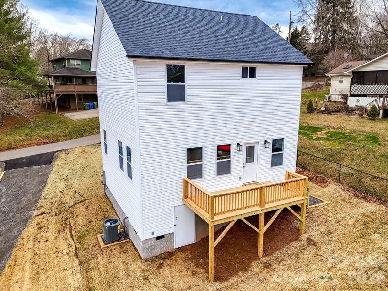 Exterior details and patio area of a home in , Asheville (Image 26).