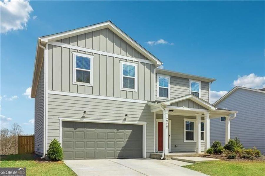 Front exterior of a new home in , Gainesville, GA, highlighting curb appeal (Image 26). Front exterior of a new home in , Gainesville, GA, highlighting curb appeal (Image 26).