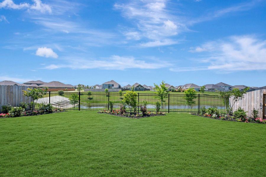 Amazing backyard with lush landscaping