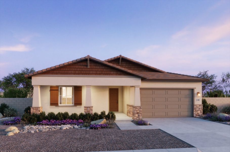Representative exterior photo of a completed home built from the Plan 4503 by New Home Co. in The Estates at Frontera, Surprise, AZ (Image 2).