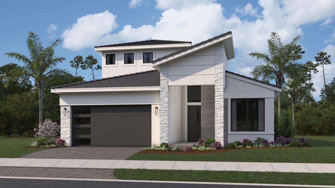 Front exterior of a home in the Esprit at Avenir community, located in Palm Beach Gardens, FL (Image 17).