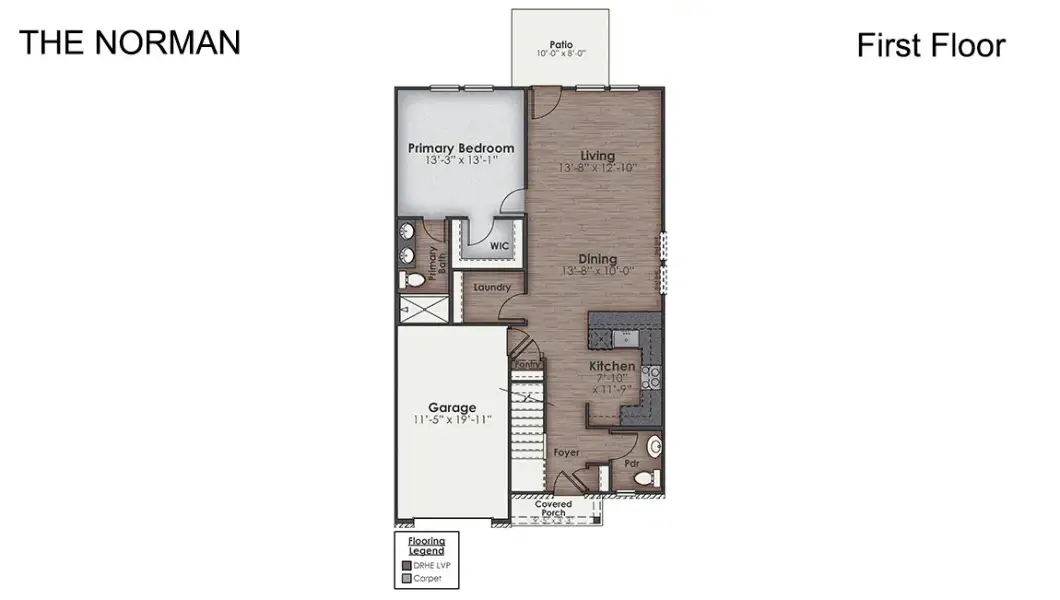 2D floor plan layout of this home in The Willows at Blake Farm, Wilmington, NC (Image 2). 2D floor plan layout of this home in The Willows at Blake Farm, Wilmington, NC (Image 2).