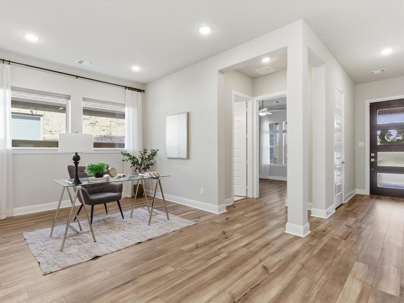 Flex Space looking back at Front Door and Guest Bedroom