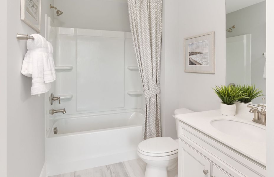Secondary bathroom with a spa-like soaking tub.