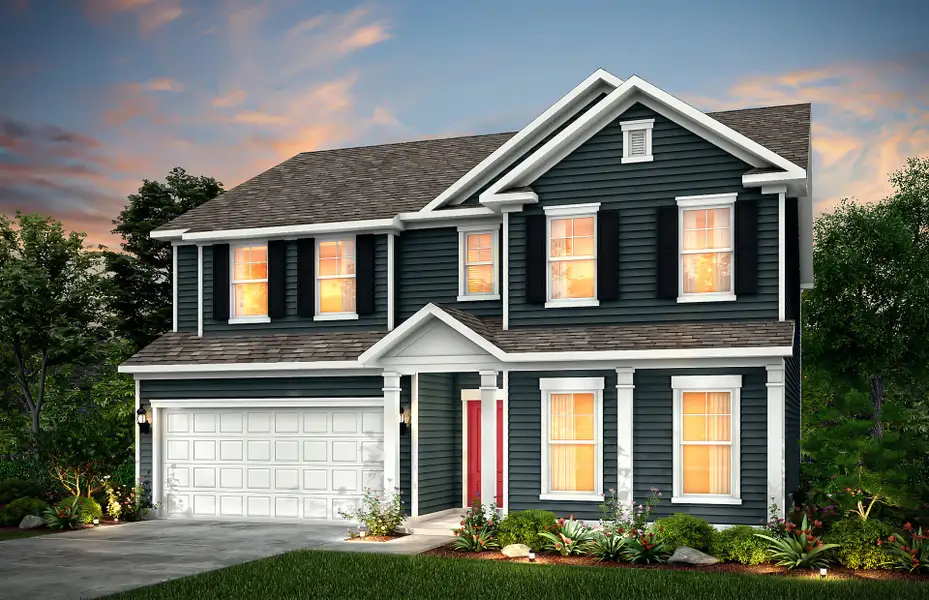 Front exterior of a new home in Hamlet at Carothers Crossing, La Vergne, TN, highlighting curb appeal (Image 1).
