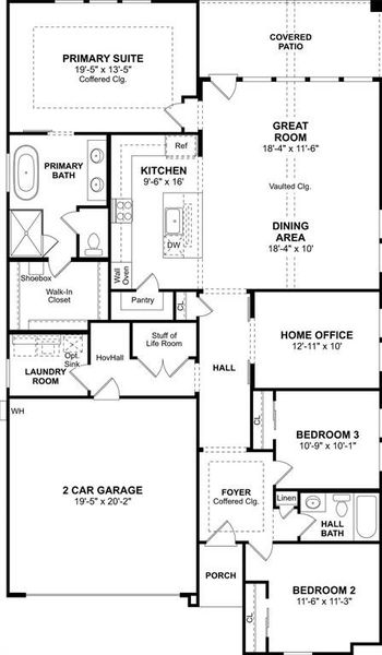 2D floor plan layout of this home in Timberbrook, Justin, TX (Image 2). 2D floor plan layout of this home in Timberbrook, Justin, TX (Image 2).