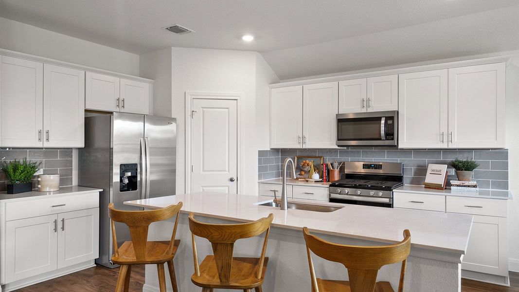 Representative furnished interior of a home built from the The Fairfield by D.R. Horton in Railhead, Cedar Creek (Image 11).