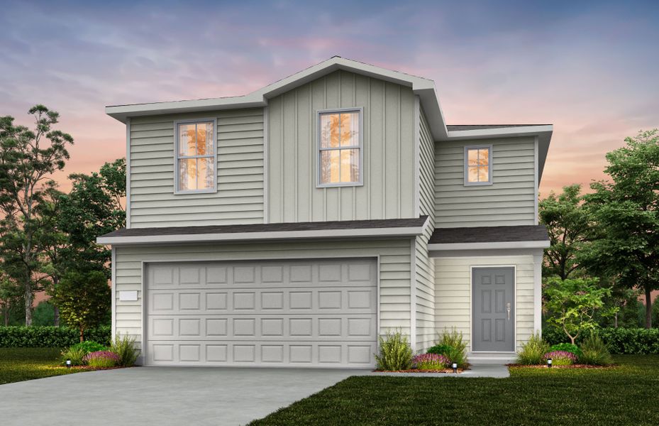 Representative exterior photo of a completed home built from the Comal by Centex in Ashford Crossing, Princeton, TX (Image 8). Representative exterior photo of a completed home built from the Comal by Centex in Ashford Crossing, Princeton, TX (Image 8).