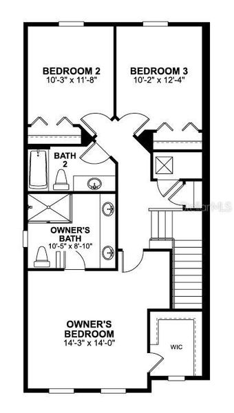 2D floor plan layout of this home in Emerson Pointe, Apopka, FL (Image 3).