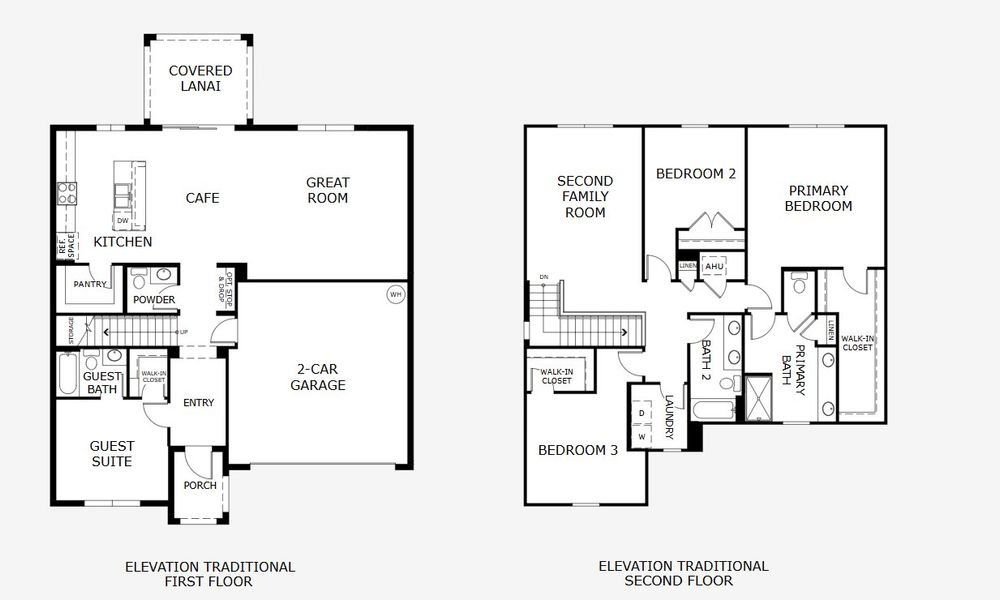 2D floor plan layout of this home in Brack Ranch, St. Cloud, FL (Image 2).