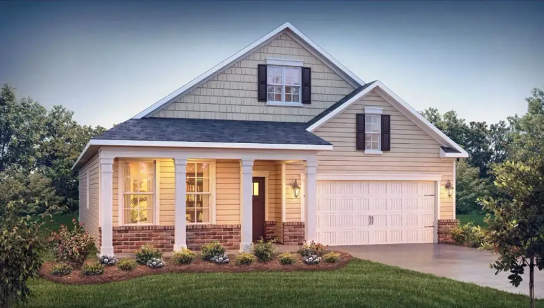 Representative exterior photo of a completed home built from the DOVER - Freedom by D.R. Horton in Chambray, New Bern, NC (Image 7).