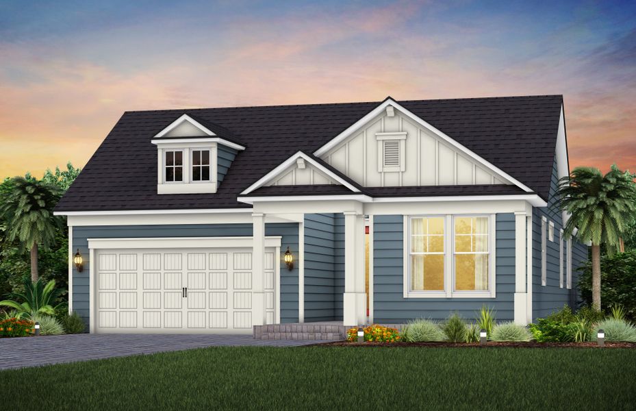 Representative exterior photo of a completed home built from the Concord by Pulte Homes in Westerly Park at Wildlight, Wildlight, FL (Image 1).