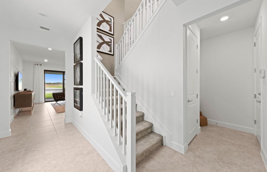 Spacious foyer with staircase