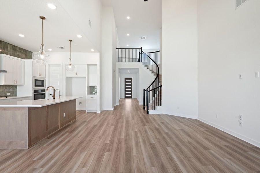 Furnished interior view inside a new home in Park Collection at Lariat, Liberty Hill (Image 5). Furnished interior view inside a new home in Park Collection at Lariat, Liberty Hill (Image 5).