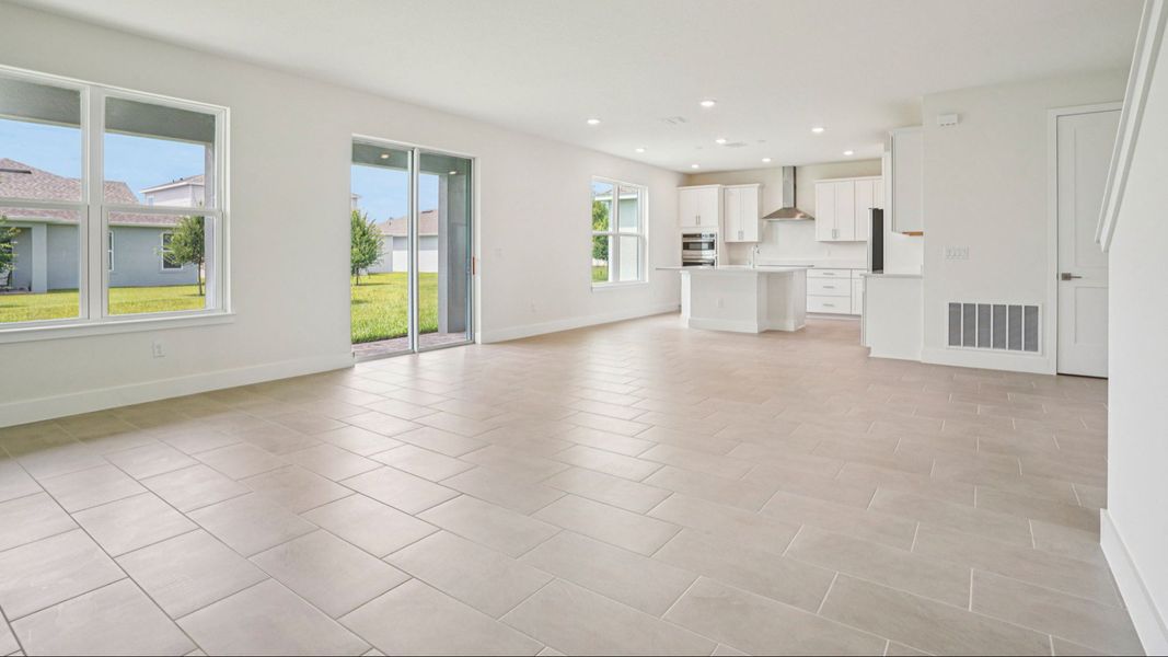 Plumeria Floor Plan featuring a spacious open concept living area by DRB Homes in Trailside located in Mount Dora, FL Plumeria Floor Plan featuring a spacious open concept living area by DRB Homes in Trailside located in Mount Dora, FL