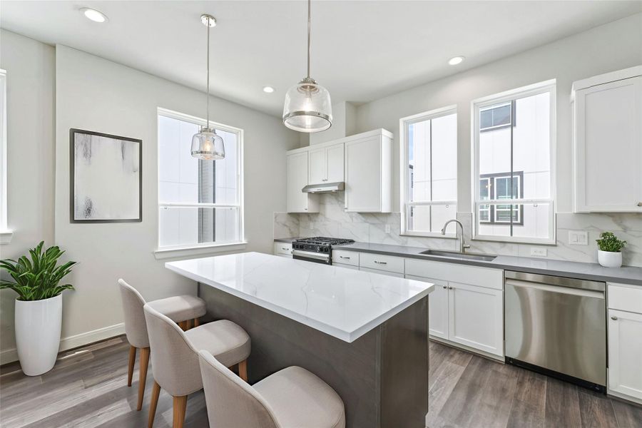 Furnished interior view inside a new home in The Corner At Buffalo Pointe, Houston (Image 16).