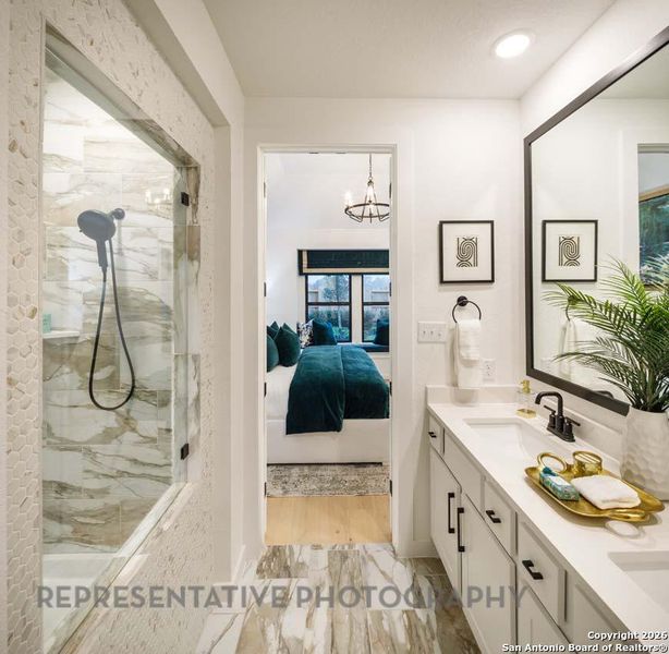 Furnished interior view inside a new home in Meyer Ranch, New Braunfels (Image 34).