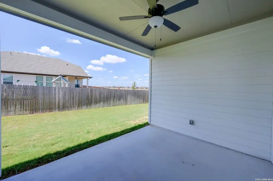 Exterior details and patio area of a home in The Parklands, Schertz (Image 29).