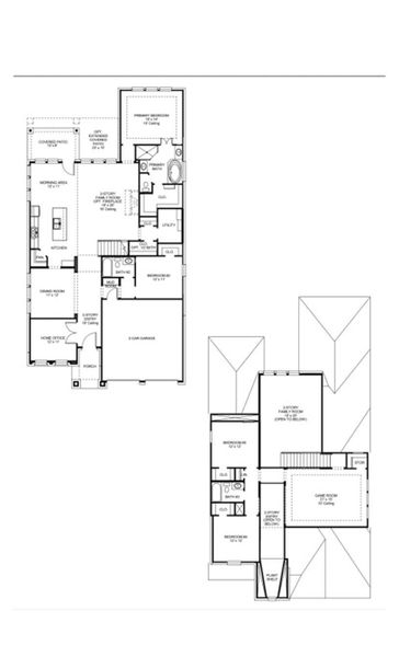 2D floor plan layout of this home in Bridgeland, Cypress, TX (Image 2).
