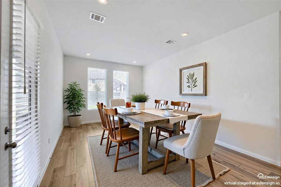 Virtually Staged spacious breakfast area