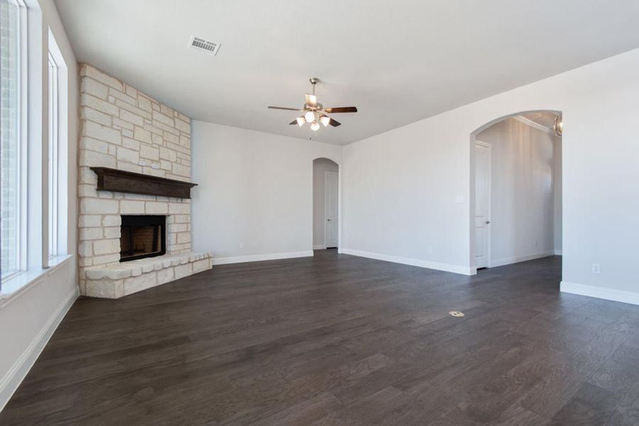 Family Room | Concept 2406 at The Meadows in Gunter, TX by Landsea Homes