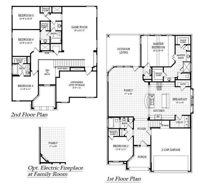 2D floor plan layout of this home in Nolina, Georgetown, TX (Image 3).
