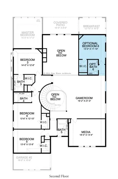 2D floor plan layout for the Westwood by Landon Homes in Dominion Estates, Frisco, TX (Image 19).