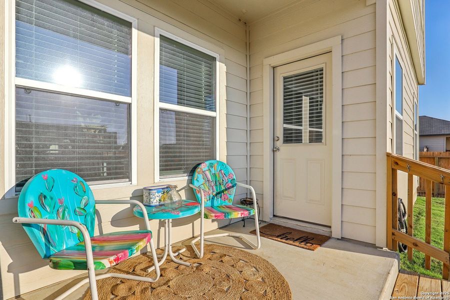 Exterior details and patio area of a home in The Links at River Bend, Floresville (Image 2). Exterior details and patio area of a home in The Links at River Bend, Floresville (Image 2).