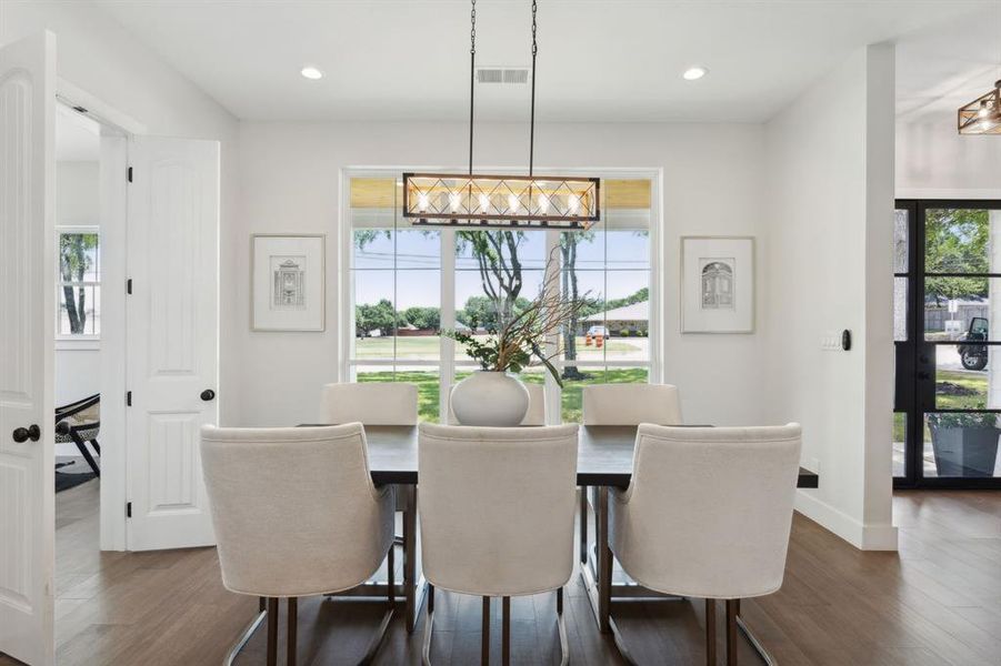 Formal dining area creating the back drop for intimate dinners.