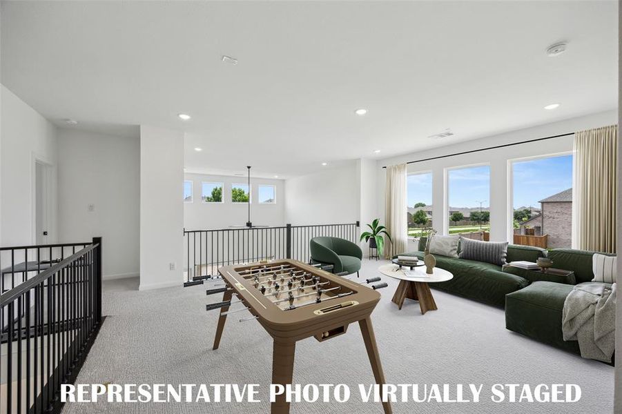 Great family fun times are waiting to be had in this over the top game room!  REPRESENTATIVE PHOTO VIRTUALLY STAGED