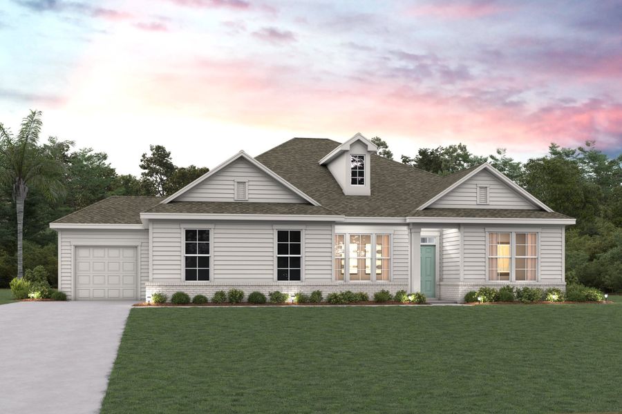 A house with a lawn in front of it.