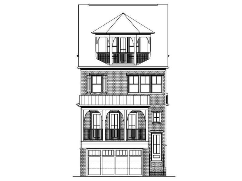 Exterior rendering of this home design in , Suwanee, GA (Image 4).