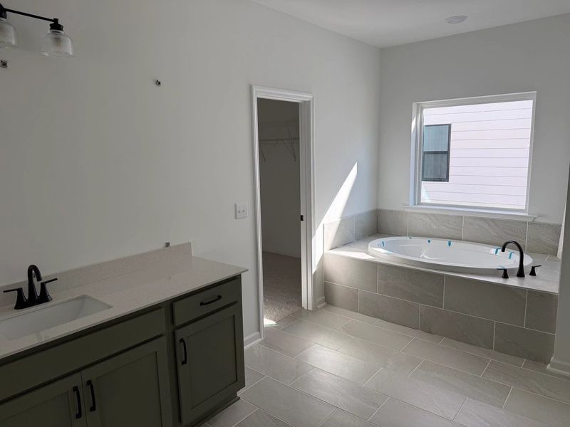 Primary Bath featuring the AW Collection® Rosemary - Organic textures meet bold design.