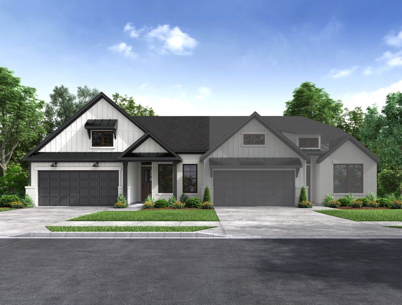 Representative exterior photo of a completed home built from the Messina by Beazer Homes in Meridiana, Manvel, TX (Image 1). Representative exterior photo of a completed home built from the Messina by Beazer Homes in Meridiana, Manvel, TX (Image 1).