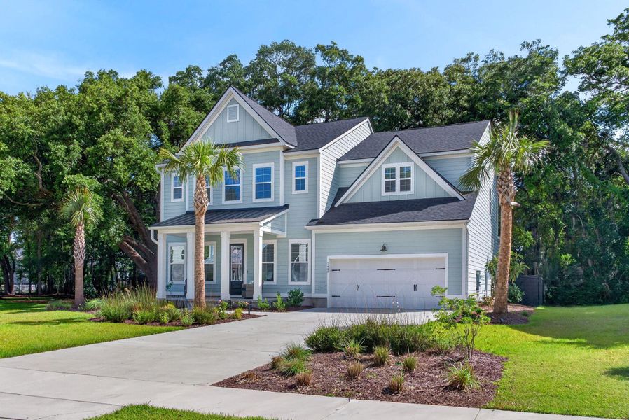 Front exterior of a new home in Fiddler Cove, Mount Pleasant, SC, highlighting curb appeal (Image 24).