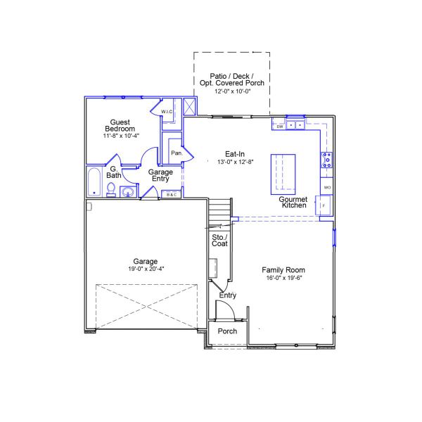 2D floor plan layout of this home in Hanes Lake, Winston-Salem, NC (Image 5).