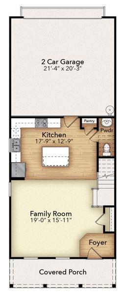 First Floor w/ Kitchen Island Option