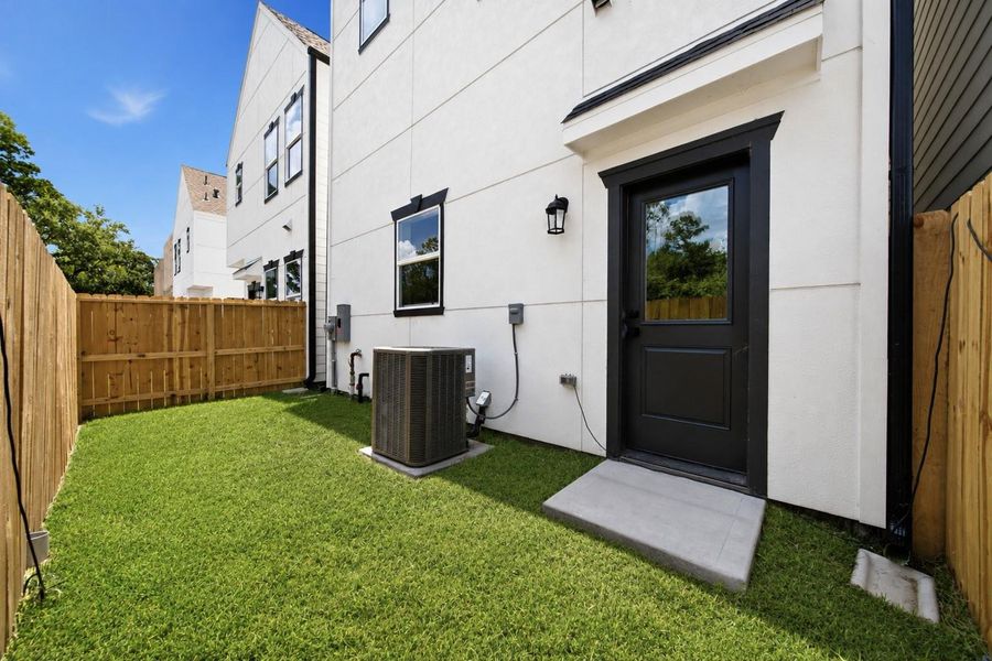 Private fenced backyard Private fenced backyard