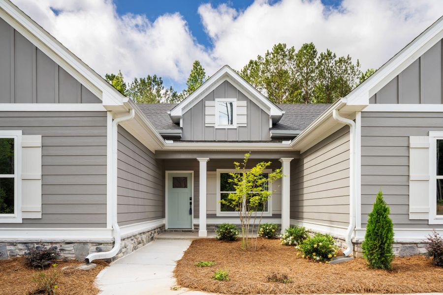 Front exterior of a new home in Flint Farms, Concord, GA, highlighting curb appeal (Image 27).